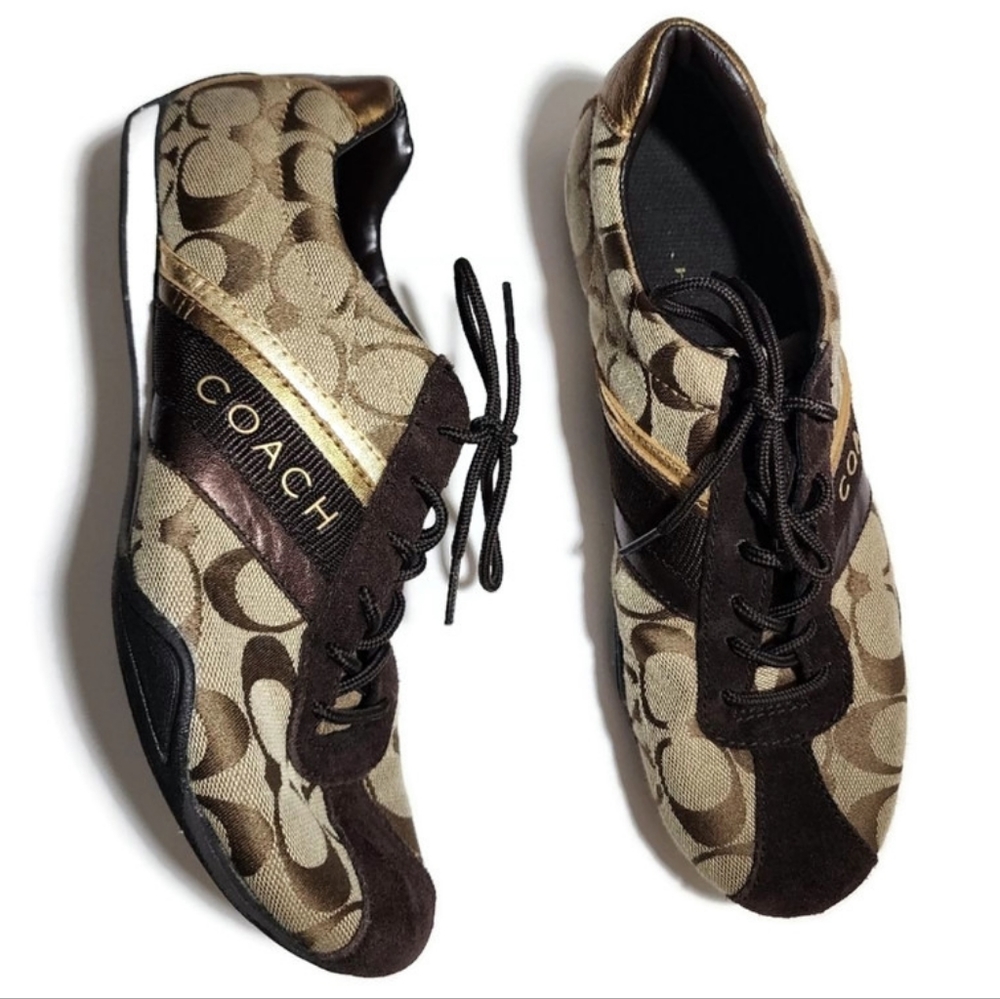 Coach Jayme Brown Monogram Sneaker Size 8 M